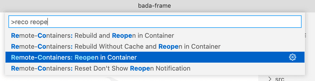 VSCode - Reopen in Container