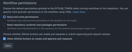 Github action
permissions