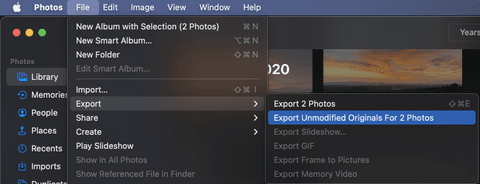 Apple Photos - Export